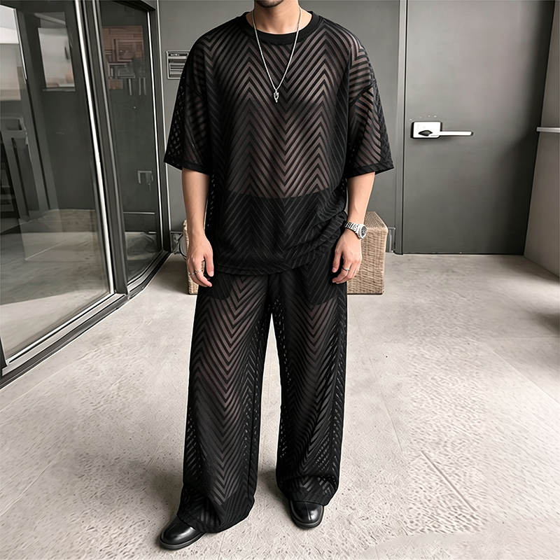 Street Summer Fashion - INCERUN Men's Sets See Through Mesh