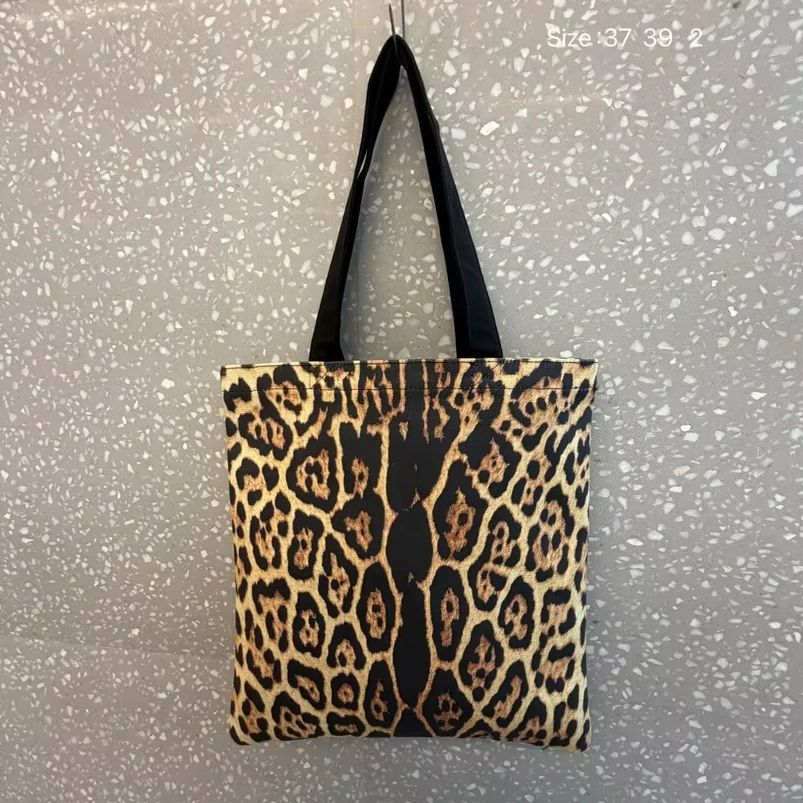 Tote Bag Canvas Print - Summer Fashion Retro Leopard Print Tote
