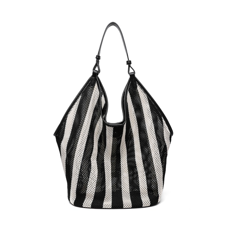 Striped Woven Large Capacity T - Tote Bag Canvas Print 评论和价格