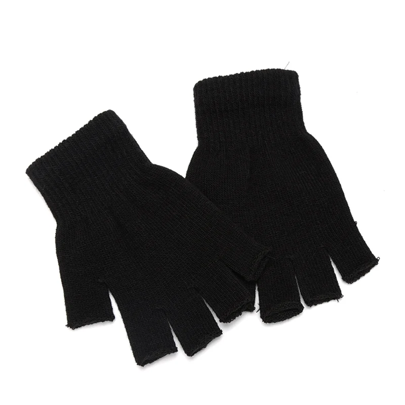 Unisex Black Half Finger Finge - Street Fashion Gloves 评论和价格