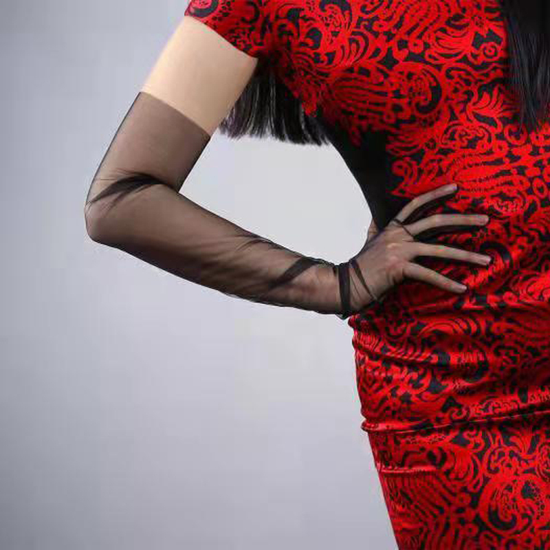 55CM 70CM Sexy Thin Hollow Tra - Street Fashion Gloves 评论和价格