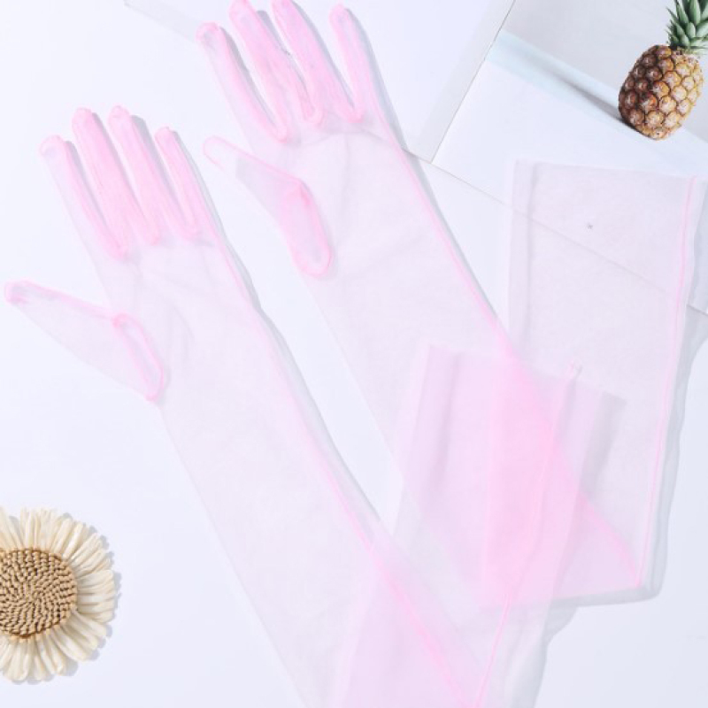 55CM 70CM Sexy Thin Hollow Tra - Street Fashion Gloves 评论和价格