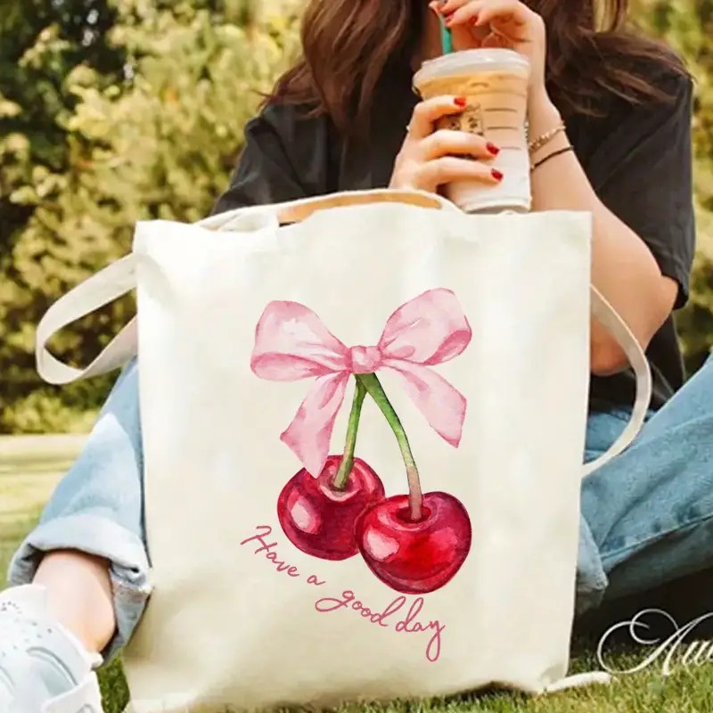 Canvas Tote Bag with Cherry Bo - Tote Bag Canvas Print 评论和价格
