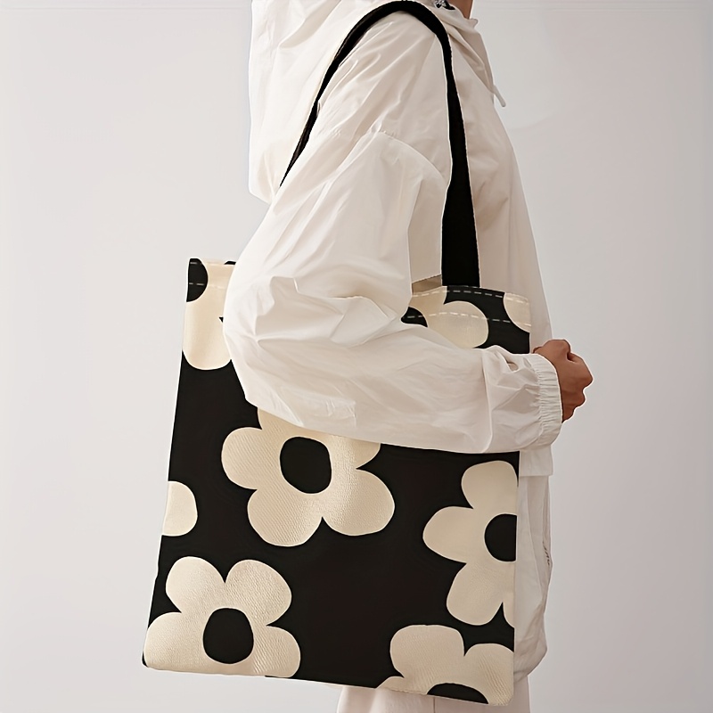 Yellow flower printed tote bag - Tote Bag Canvas Print 评论和价格
