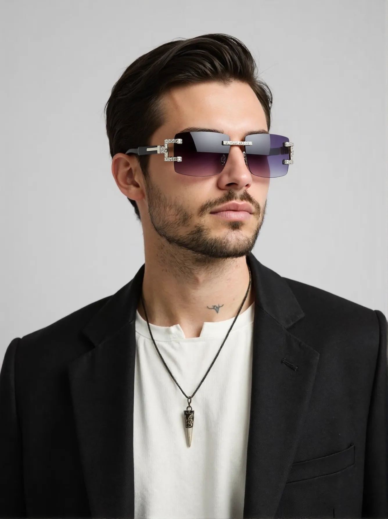 Wood leg retro fashion sunglas - Street Fashion Trends 评论和价格