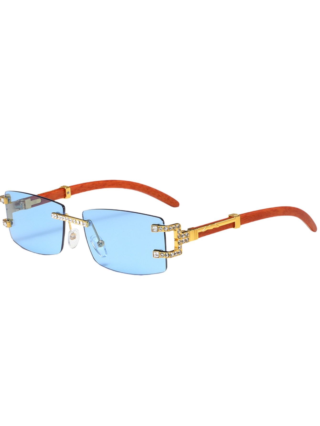 Wood leg retro fashion sunglas - Street Fashion Trends 评论和价格