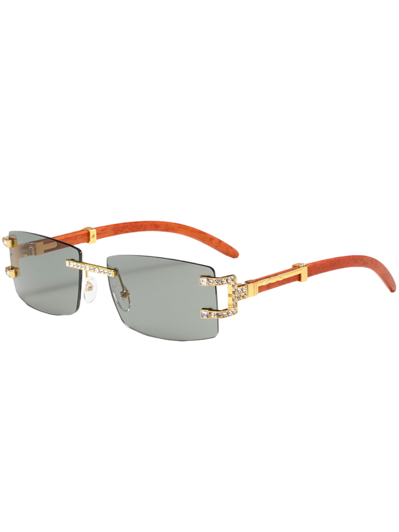 Wood leg retro fashion sunglas - Street Fashion Trends 评论和价格