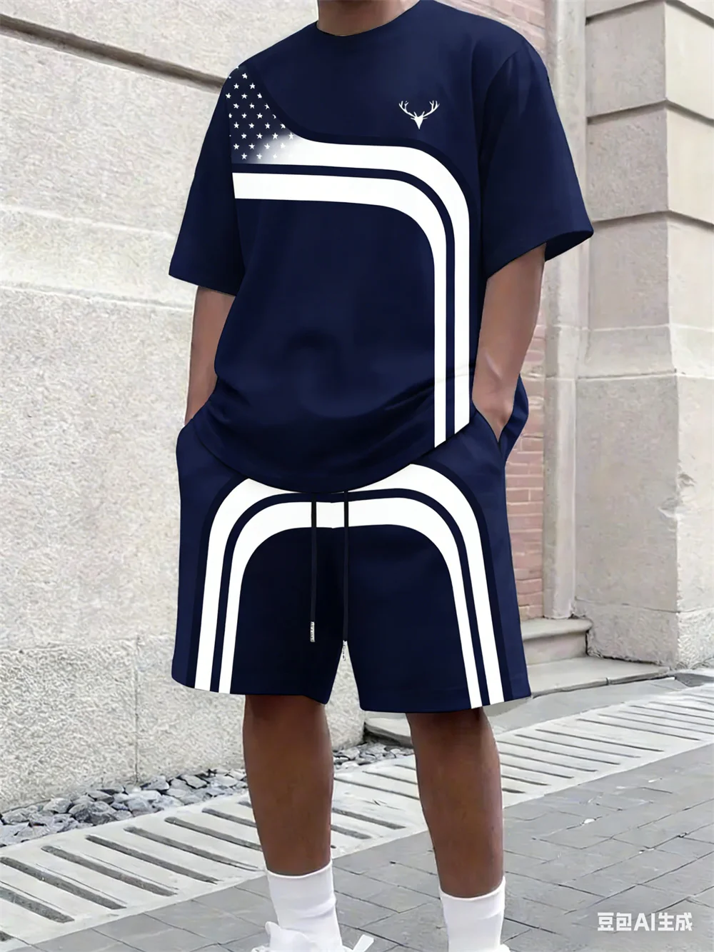 Fashion Summer Men's Stripe Pr - Street Summer Fashion 评论和价格