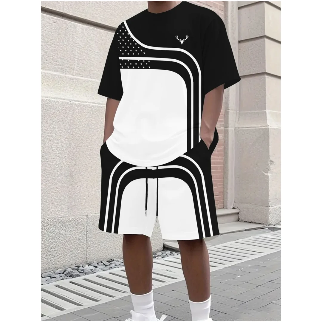 Fashion Summer Men's Stripe Pr - Street Summer Fashion 评论和价格