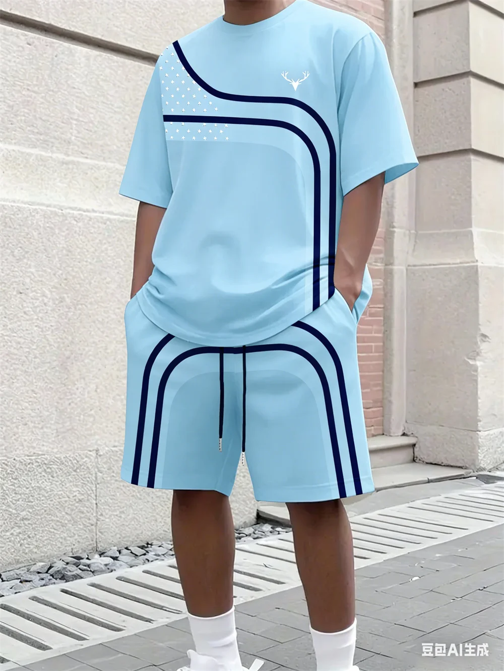 Fashion Summer Men's Stripe Pr - Street Summer Fashion 评论和价格