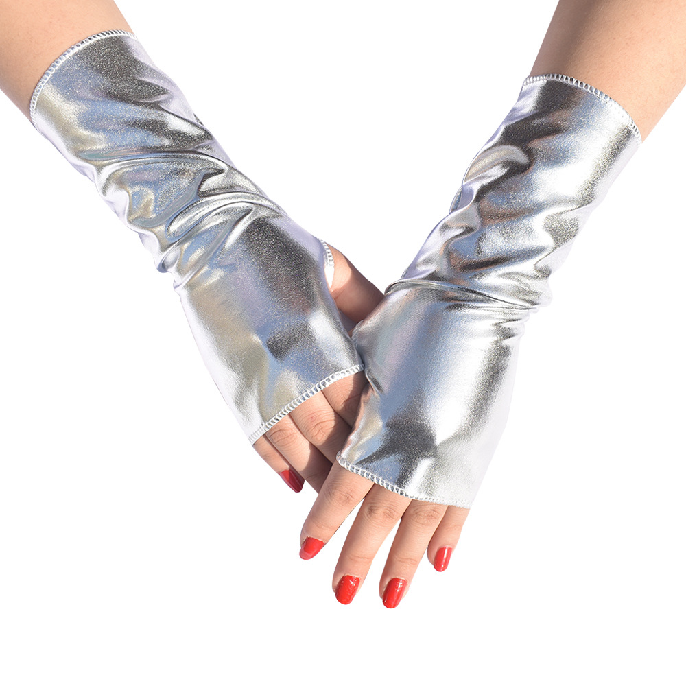 1Pair Women's Faux Patent Leat - Street Fashion Gloves 评论和价格