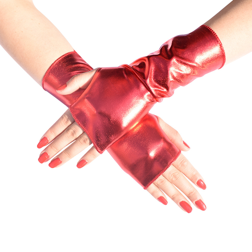 1Pair Women's Faux Patent Leat - Street Fashion Gloves 评论和价格
