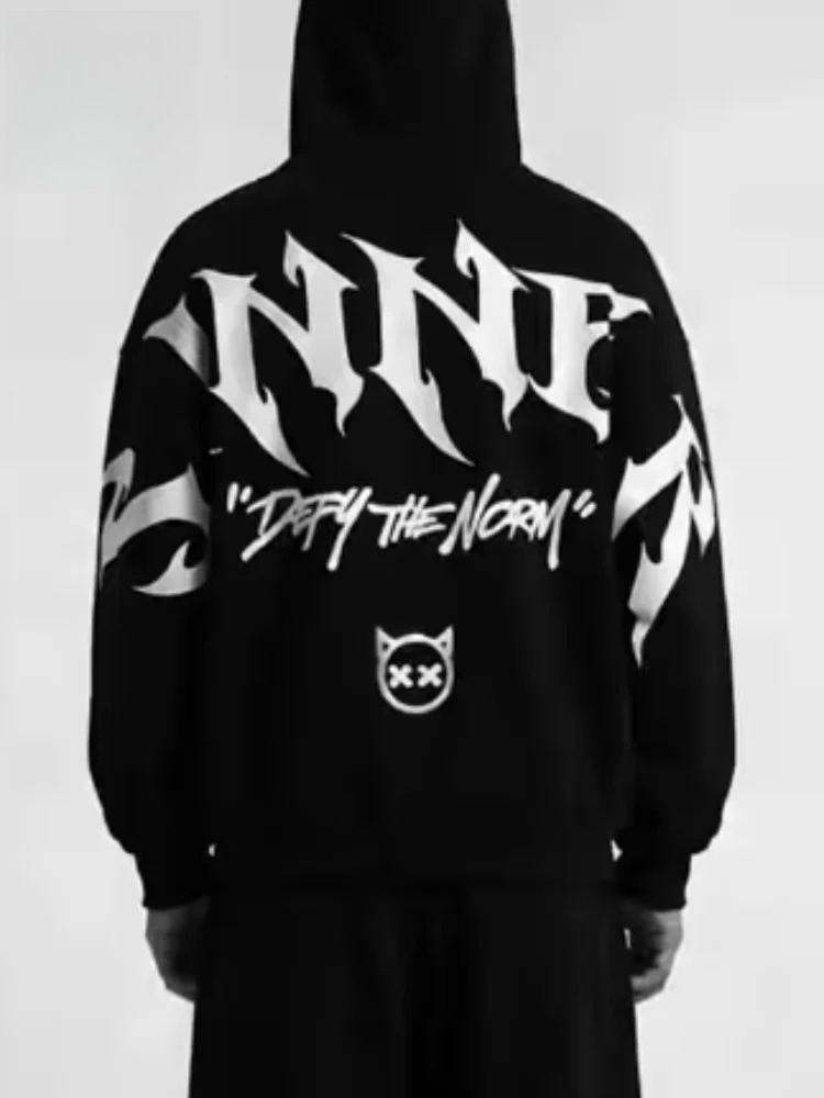 Mens Gothic Sinner Letter Prin - Street Fashion Baggy 评论和价格