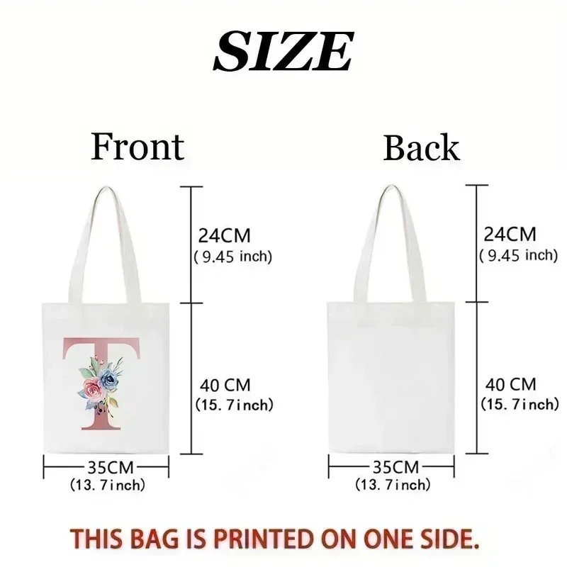 Elegant Floral Alphabet Tote B - Tote Bag Canvas Print 评论和价格